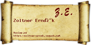 Zoltner Ernák névjegykártya